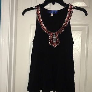 Black velvet designed tank top from Francesca’s